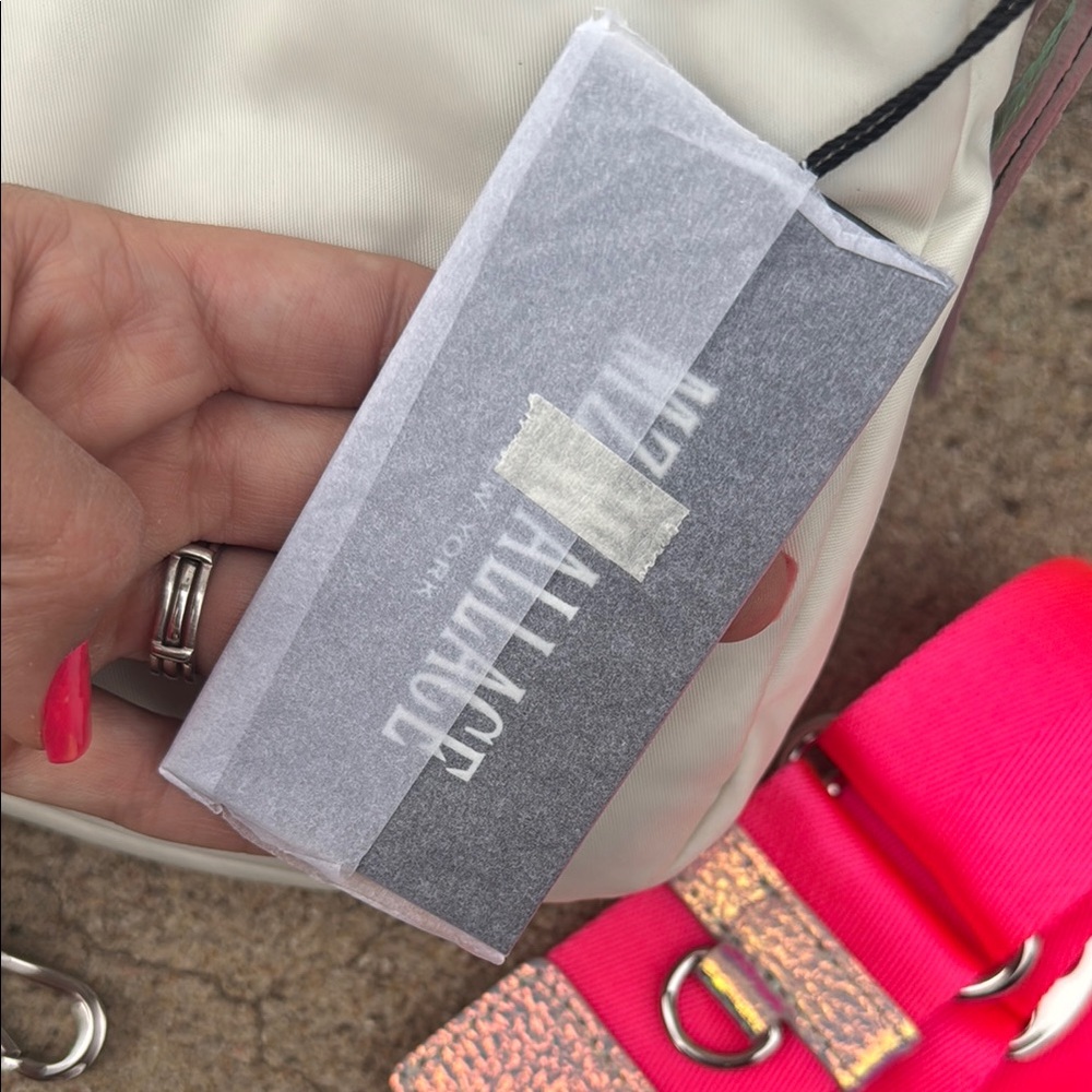 MZ Wallace White Crossbody Bag with Pink Strap - Picture 3 of 8